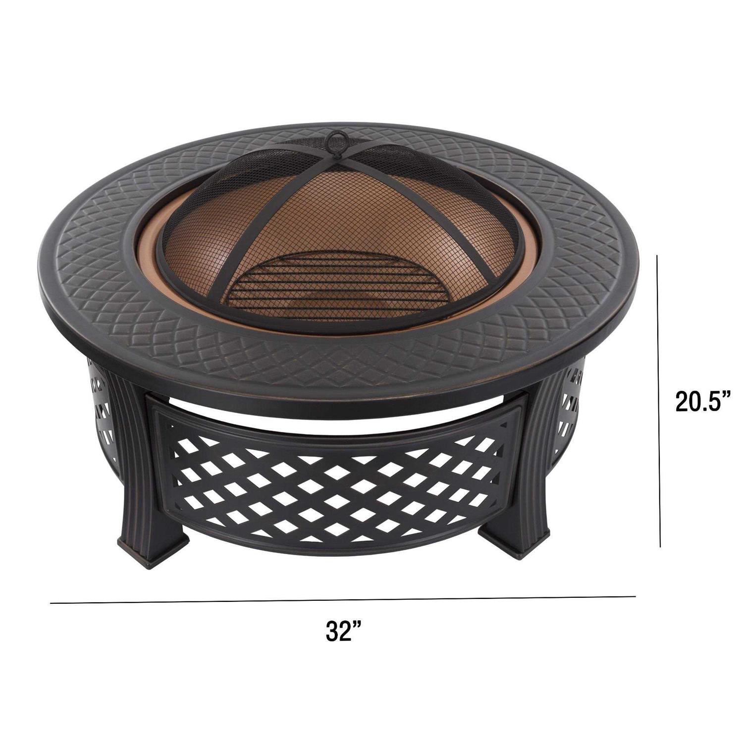 Pure Garden 32 Round Metal Fire Pit