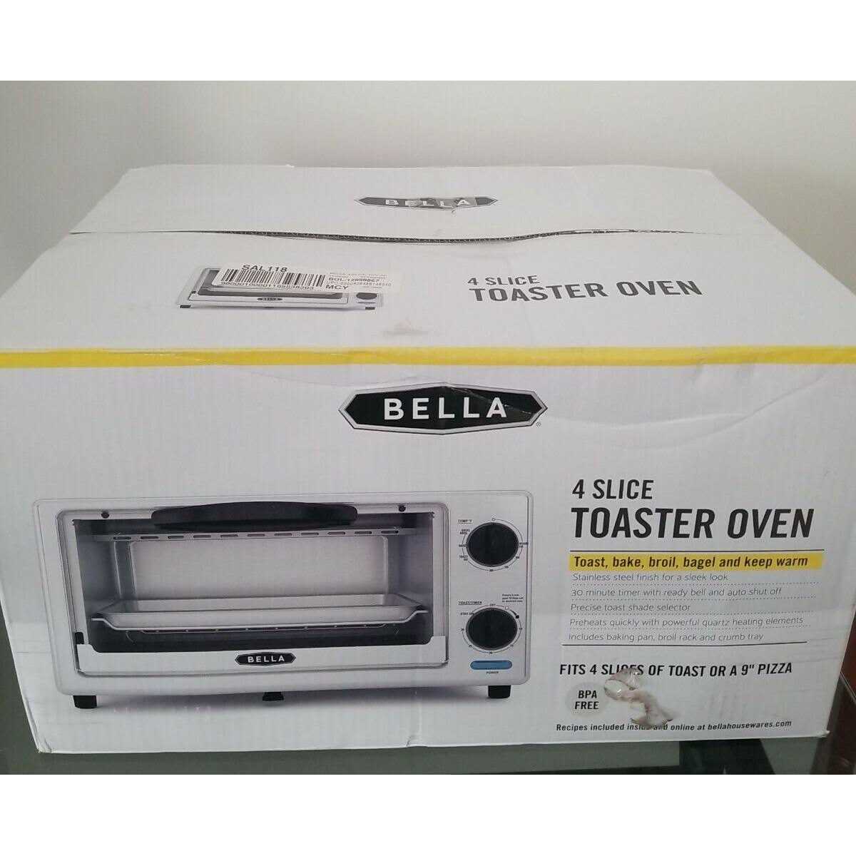 Bella 4-Slice Stainless Steel Toaster Oven