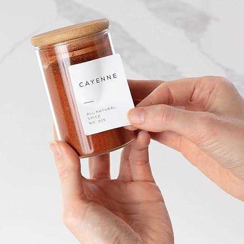 Bloomondo Empty Spice Jars with Label Pack. Small 6oz Spice Storage Bottles with 112 Printed Spice Stickers and 48