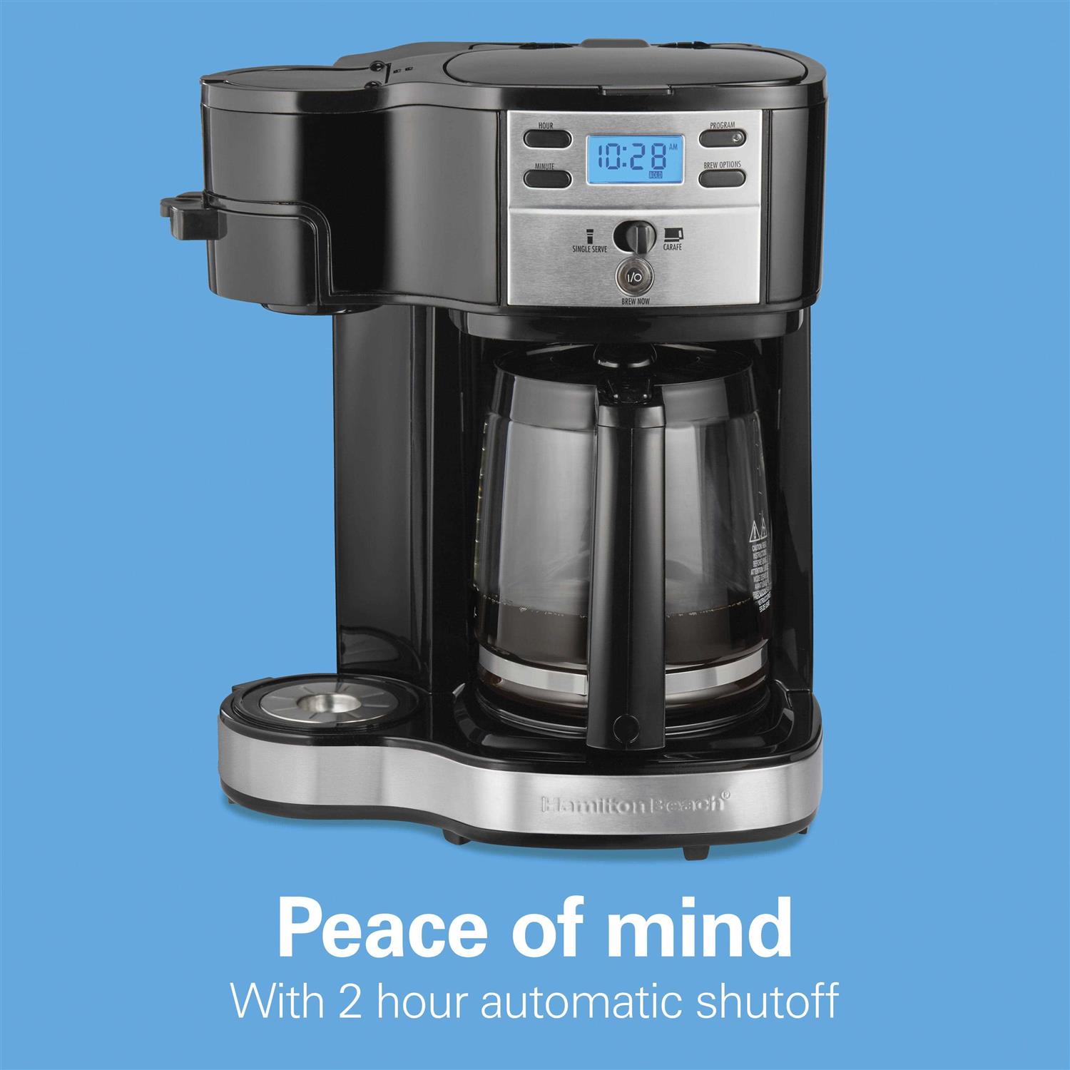Hamilton Beach 2-Way Programmable Coffee Maker, Single-Serve and 12-Cup Pot