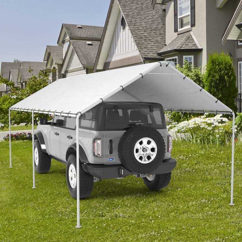 DWALE 10 x 20 Ft Carport,Replacement Canopy Cover Garage Top Tent