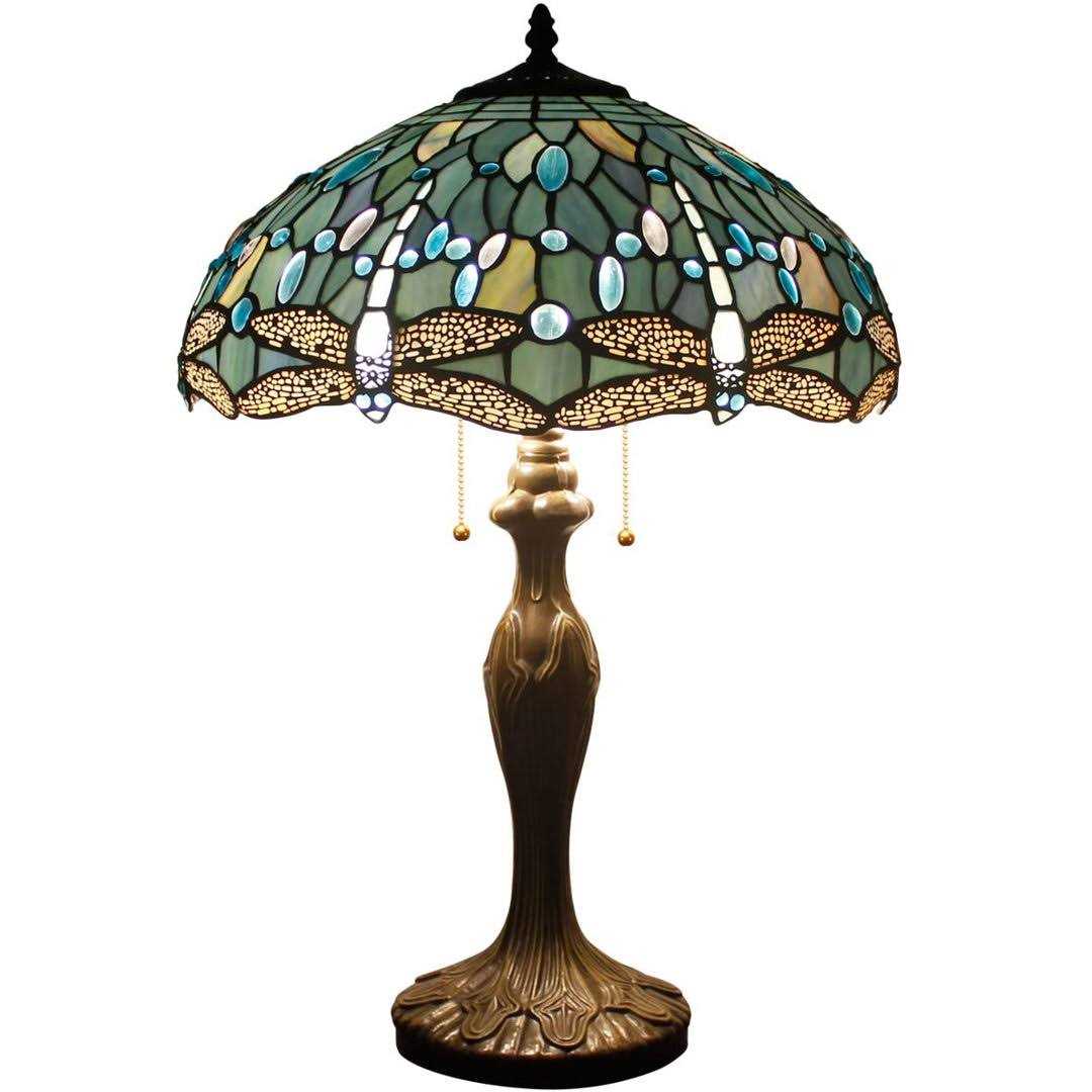 Tiffany Lamp Shade Replacement W16h7 Inch Sea Blue Stained Glass Dragoy Lampshade For Table Lamps Floor Lamp Ceiling Fixturependant Hang