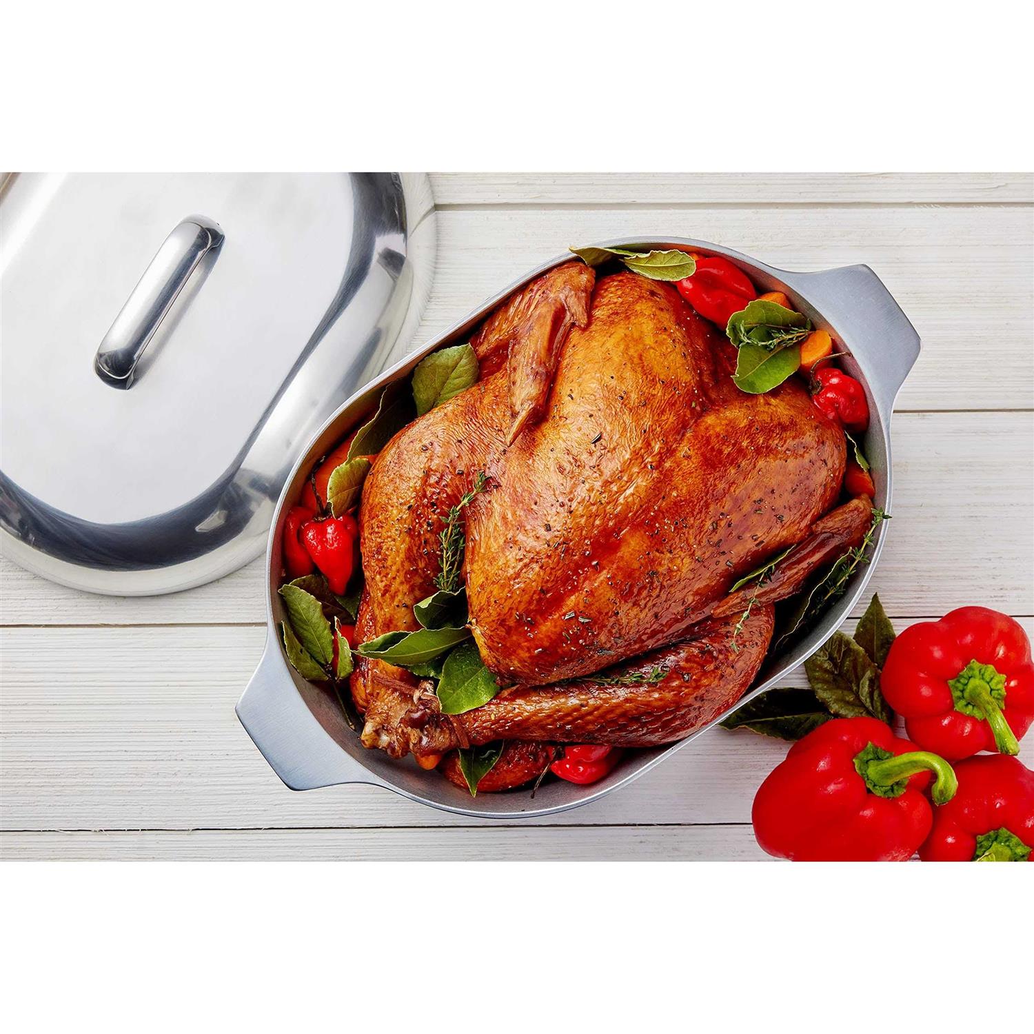 Imusa USA Heavy Duty Cajun Oval Cast Aluminum Roaster