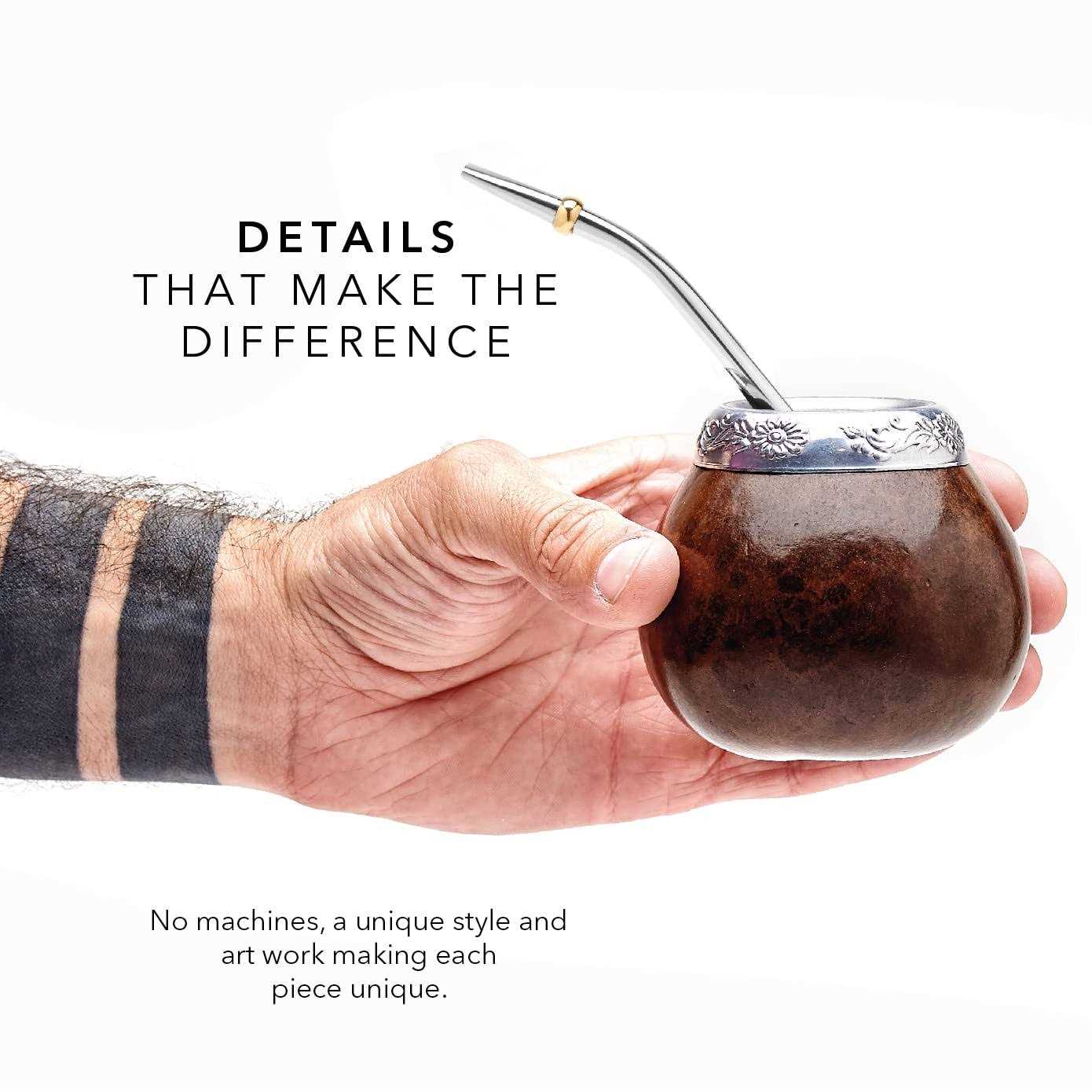 Balibetov Yerba Mate Gourd Set Includes Mate Tea Cup, Bombilla and Clean