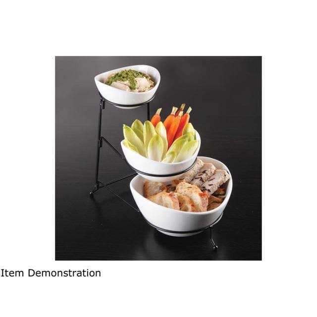 Gibson Elite Gracious Dining 3 Tier Bowl Server Set with Metal Stand