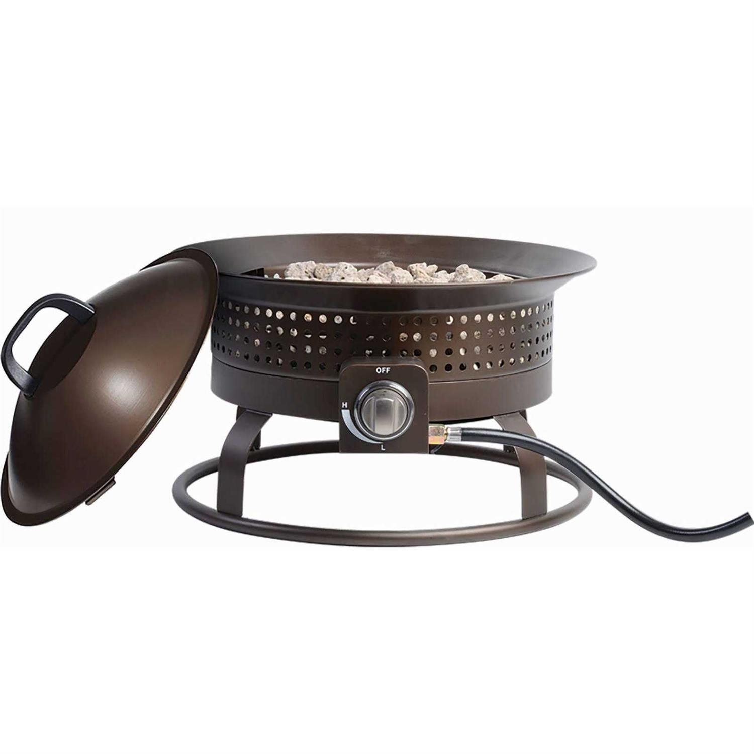 Bond Signature 18.5-in W 54000-BTU Bronze Portable Steel Propane Gas Fire Pit