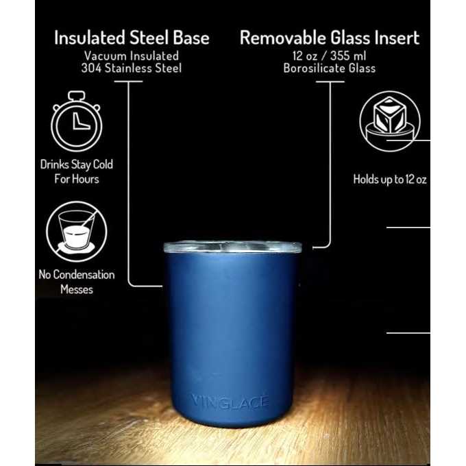 Vinglacé Glass Lined Whiskey Glass