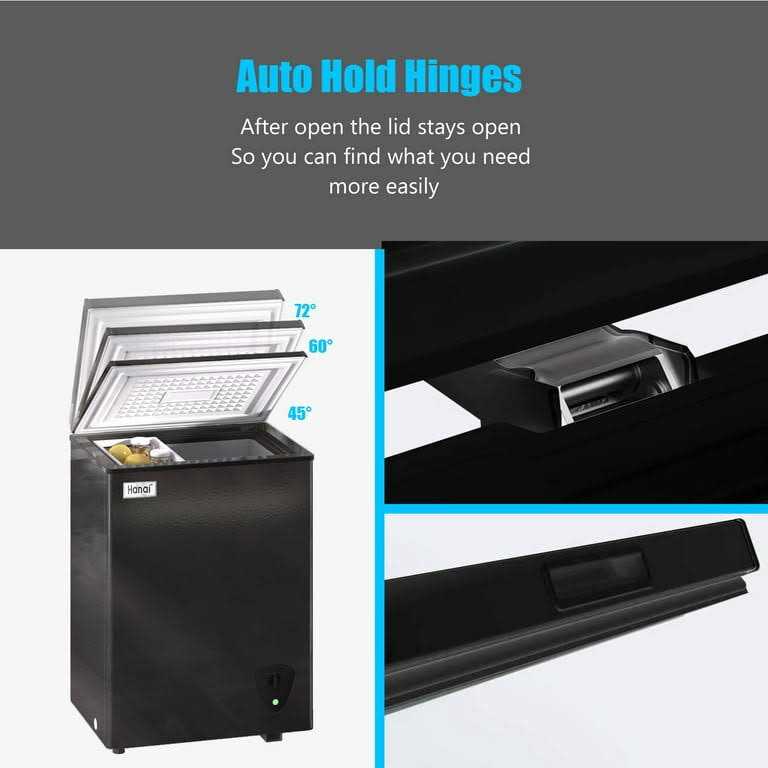 Chest Freezer WANAI 3.5 Cubic Deep Freezer with Top Open Door and Removable Storage Basket