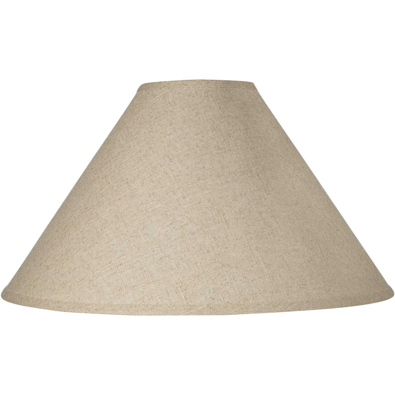 Springcrest Empire Lamp Shade Fine Burlap Large 6 Top x 21 Bottom x 13.5 High Spider Fitting with Replacement Harp and Finial