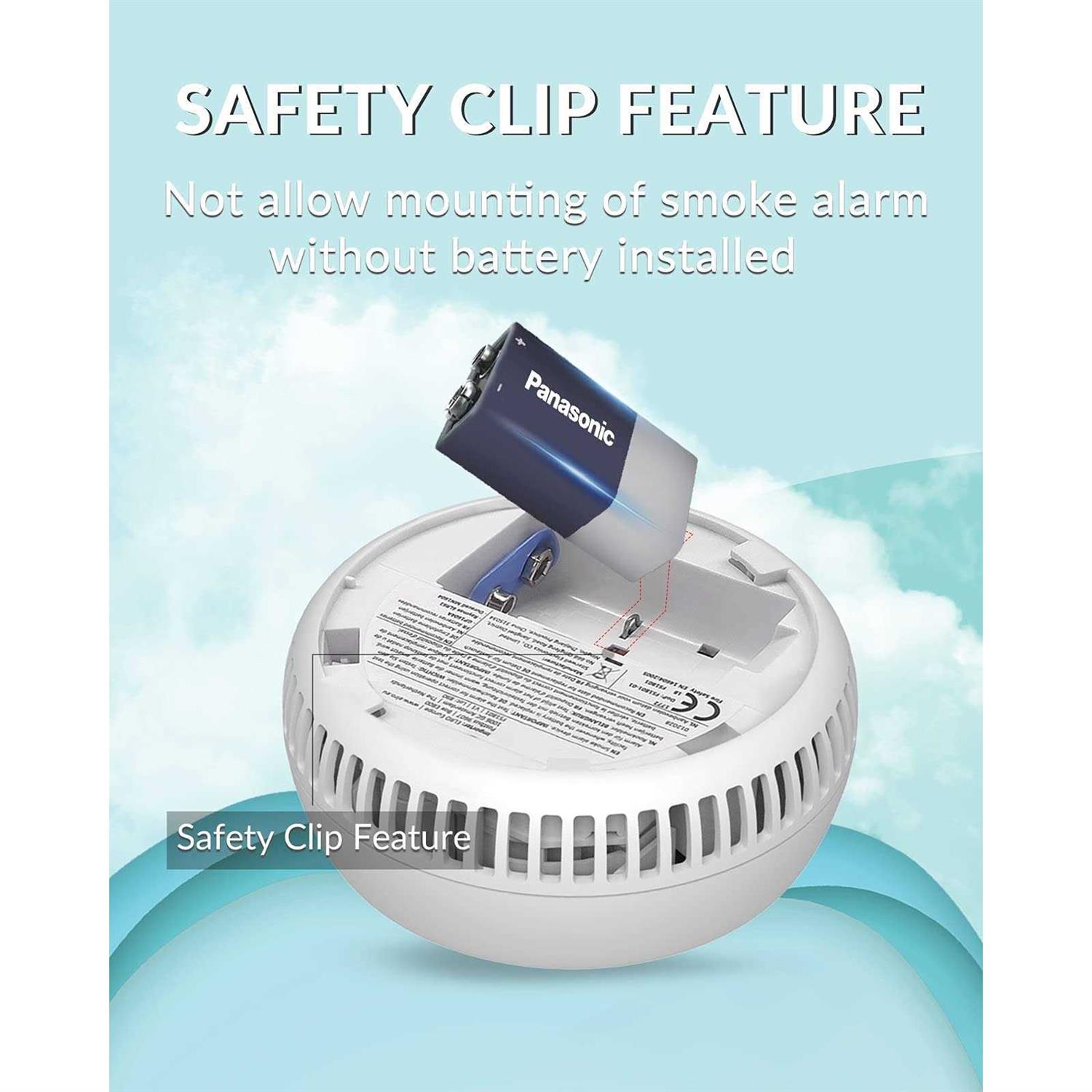 Ecoey Smoke Alarm Fire Detector, Battery Photoelectric Smoke Detector with Test Button and Low Battery Signal