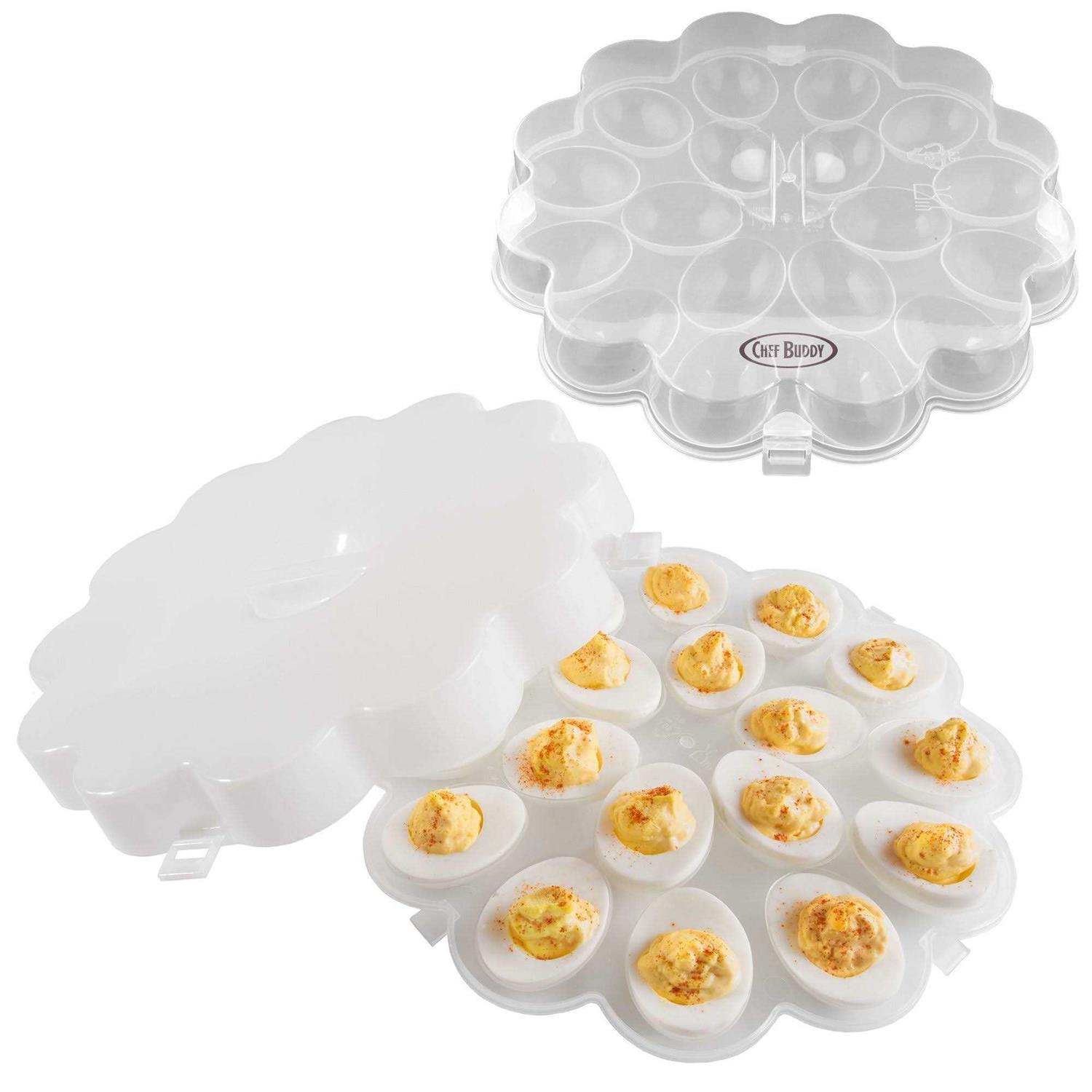 Chef Buddy Deviled Egg Trays with Snap-On Lids