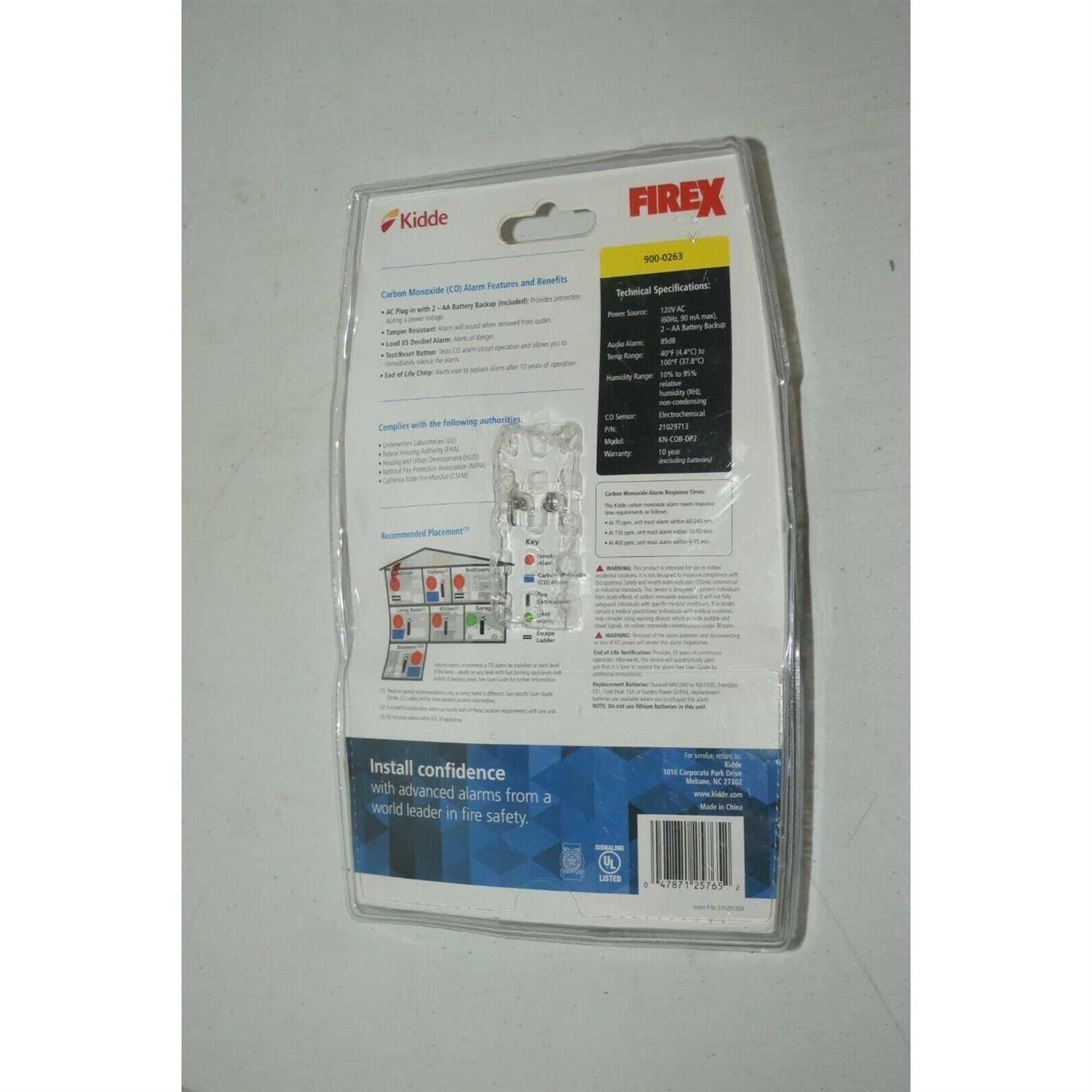 Kidde Firex Plug-In Carbon Monoxide Detector