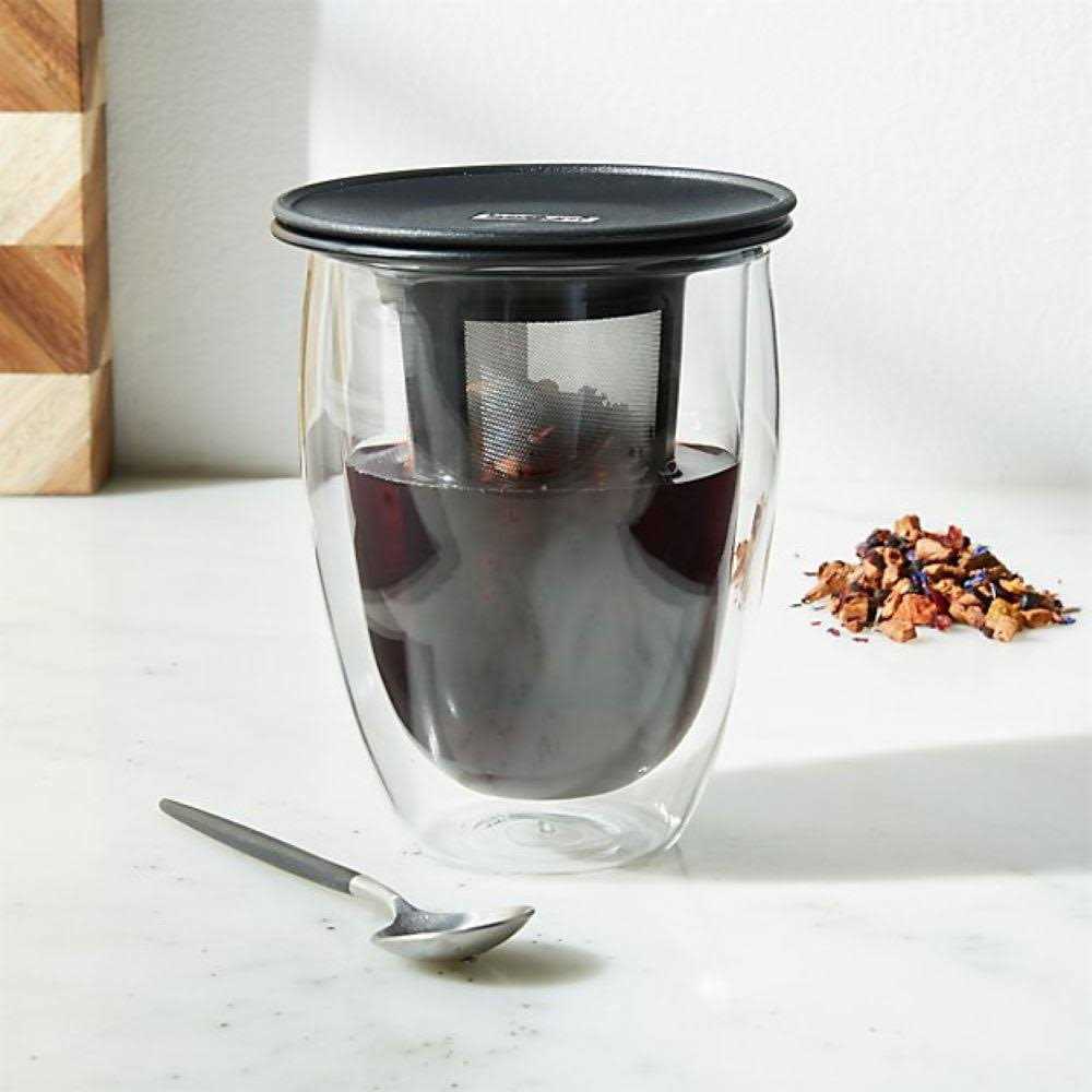 Bodum Tea For One Personal Tea Infuser Double Wall Glass & Tea Strainer