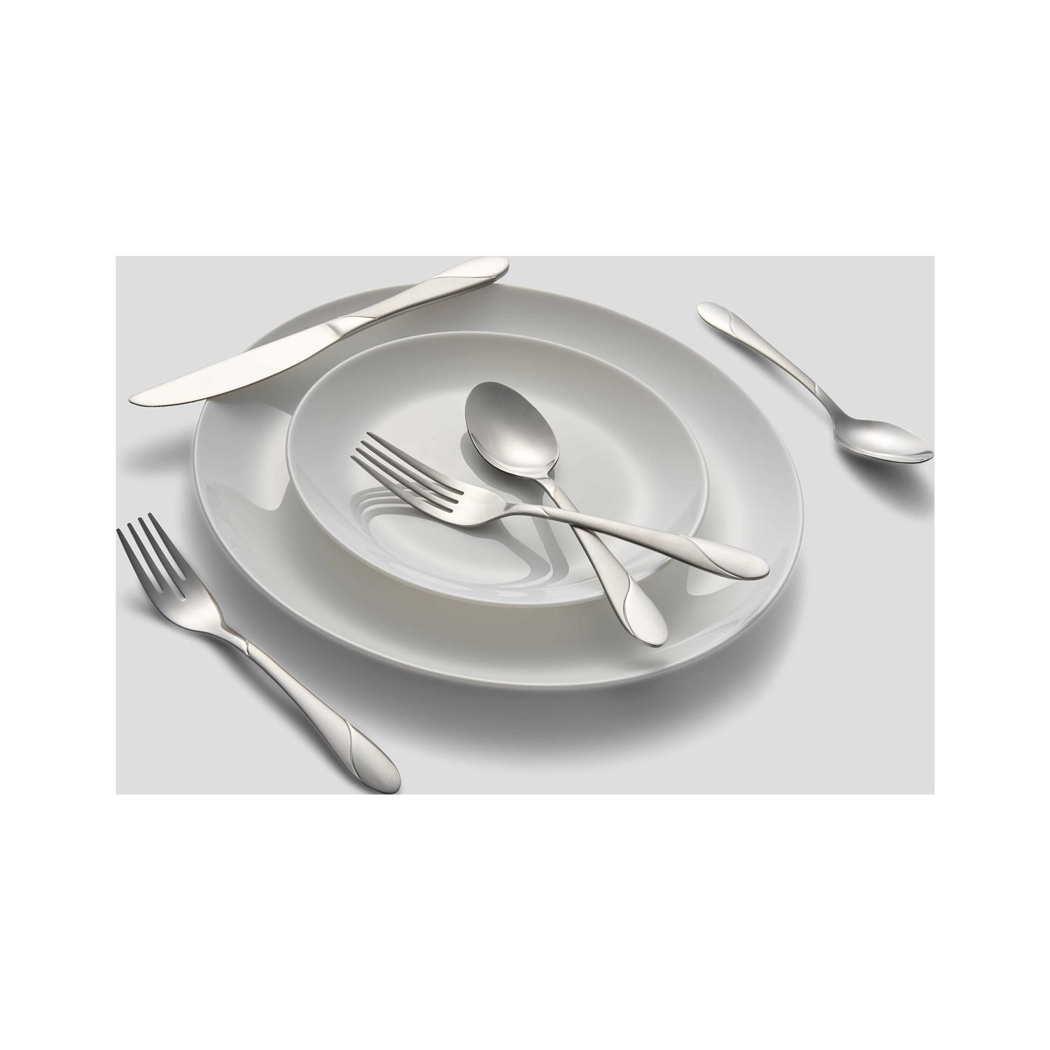 Cambridge Silversmiths Swirl Sand 89-Piece Flatware Set