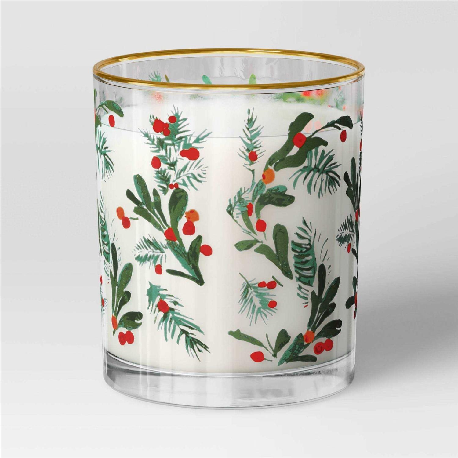 Threshold 13.8oz Holiday Glass Christmas Berries Tumbler
