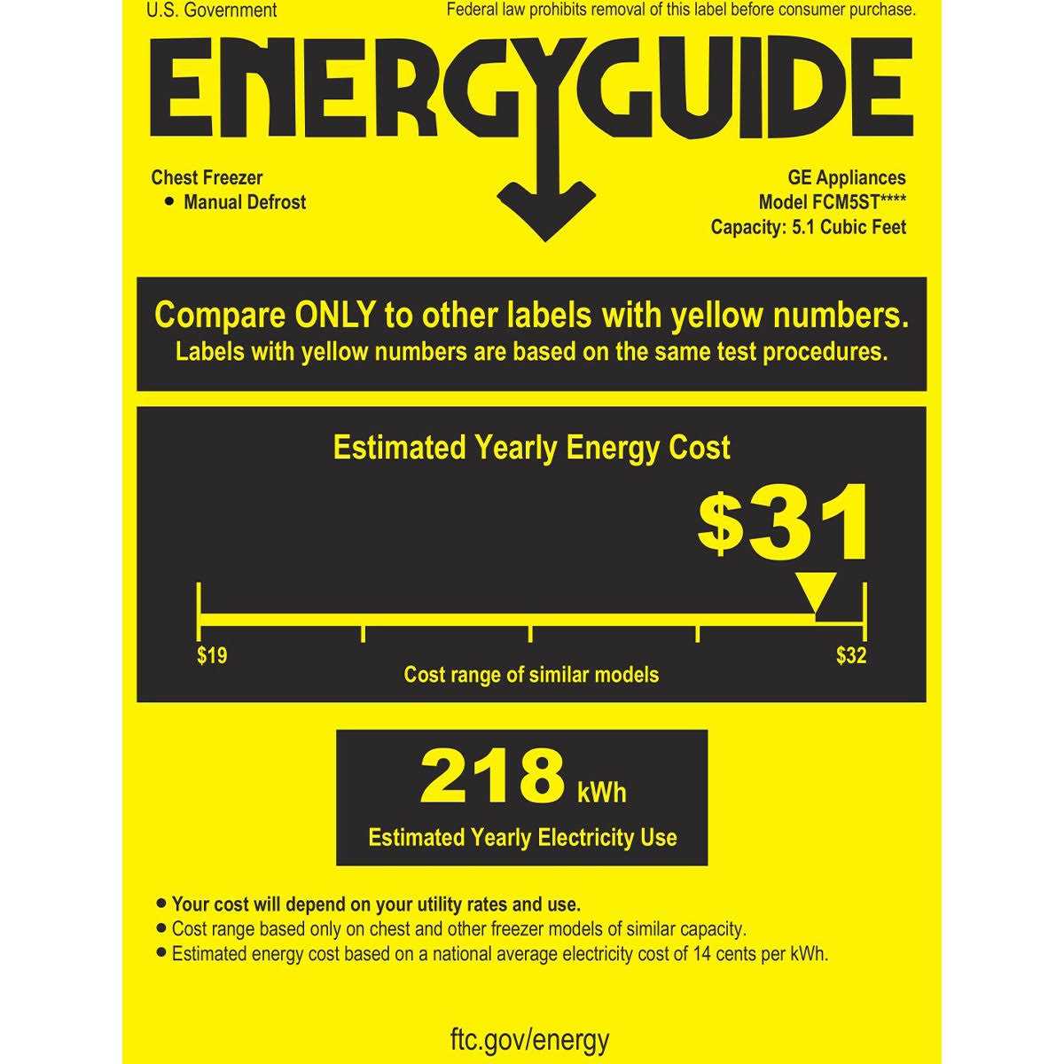 GE 5.1 Cu. Ft. Manual Defrost Chest Freezer FCM5STWW