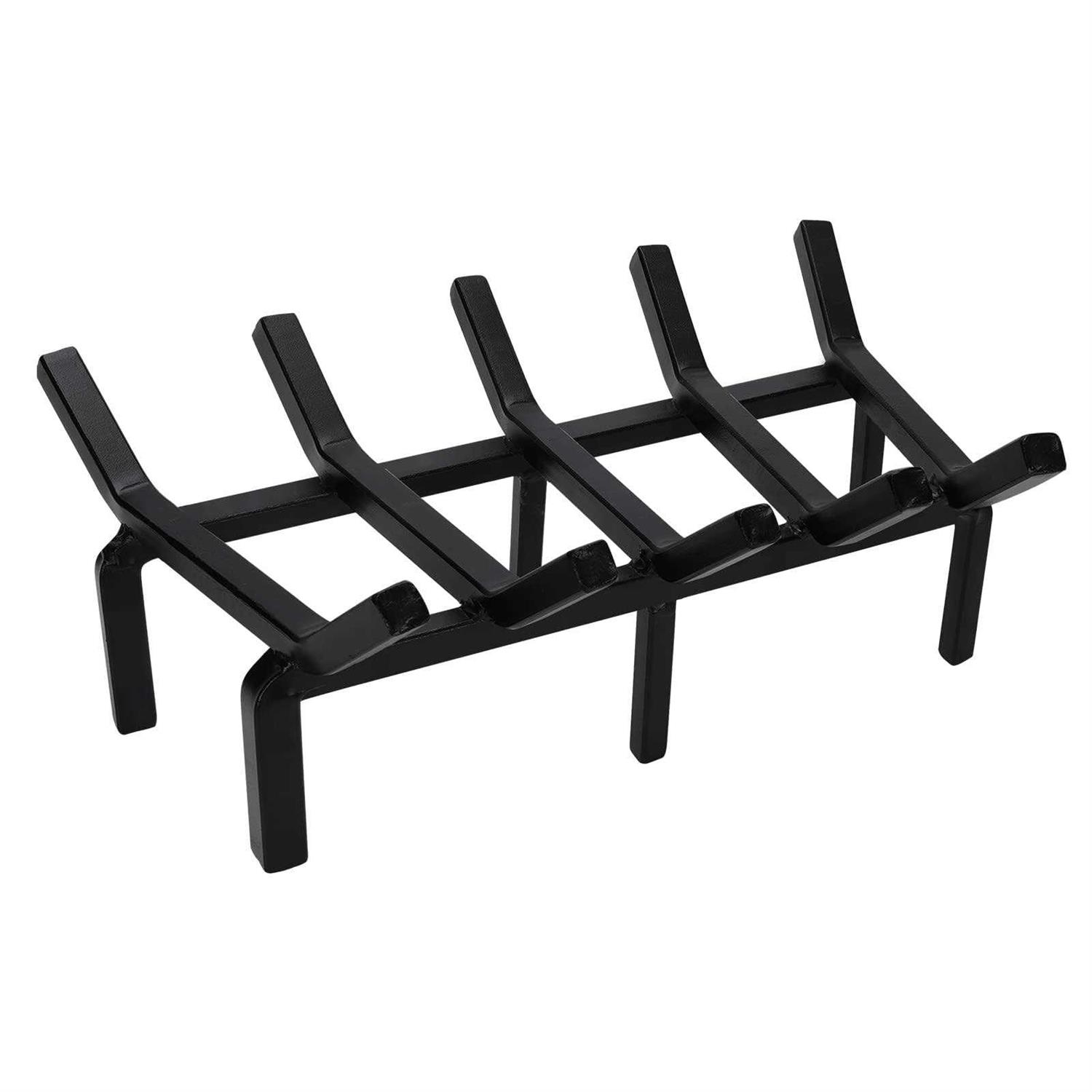 Twentynext Fireplace Grate Heavy Duty Solid Steel Fire Grate Wood Log Rack Stove Firewood Holder Fire Pit