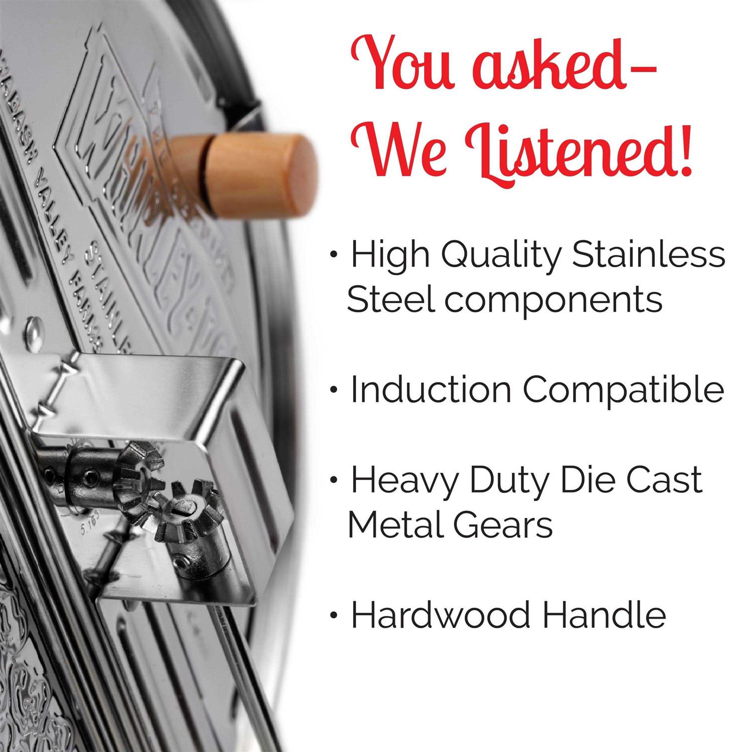 Wabash Valley Farms Stainless Steel Whirley-Pop Popcorn Popper