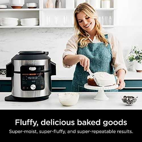 Ninja OL701 Foodi 14-in-1 SMART XL 8 Qt. Pressure Cooker Steam Fryer with SmartLid Thermometer Auto-Steam Release