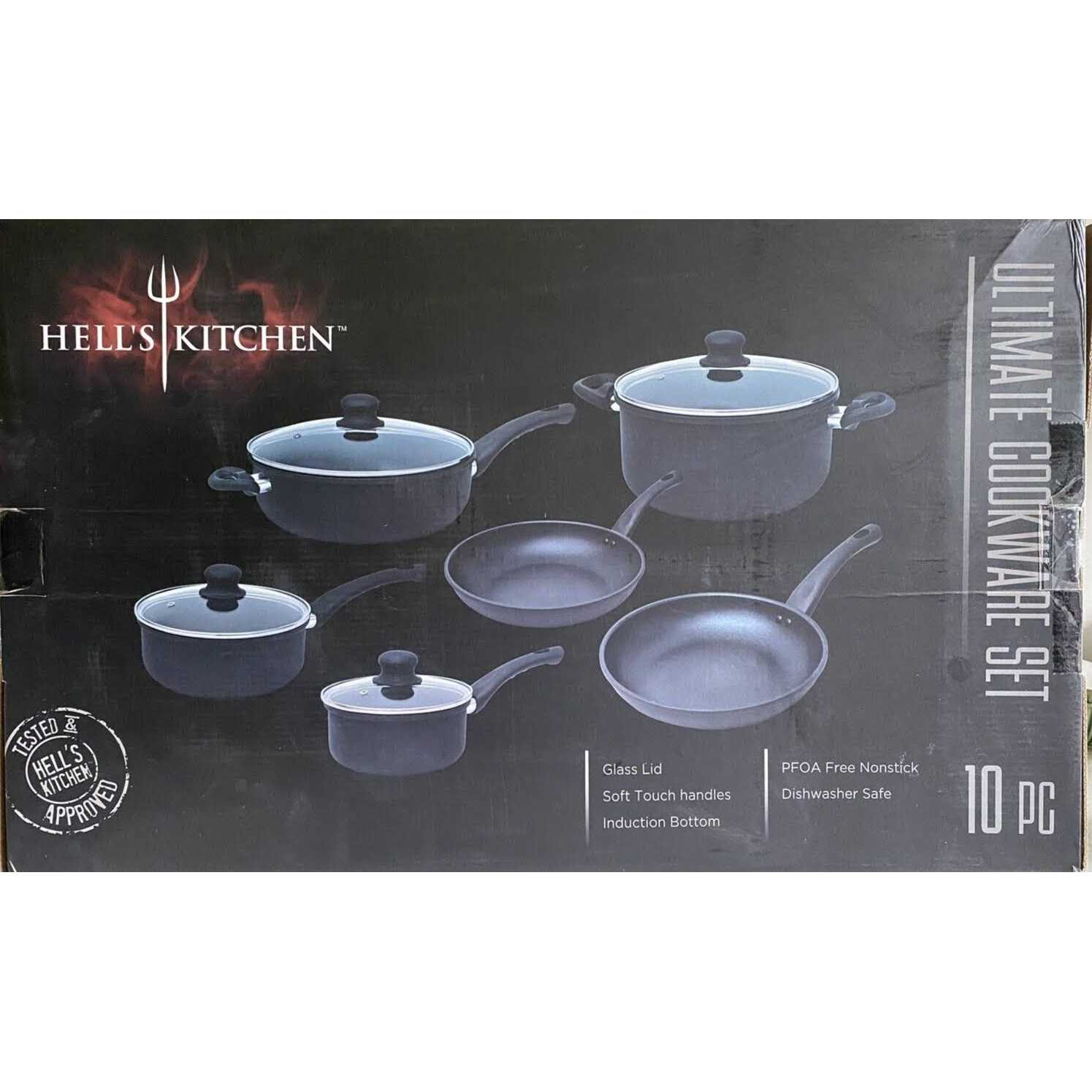 Hell’s Kitchen Nonstick 10-Pc. Cookware Set HKMC-732