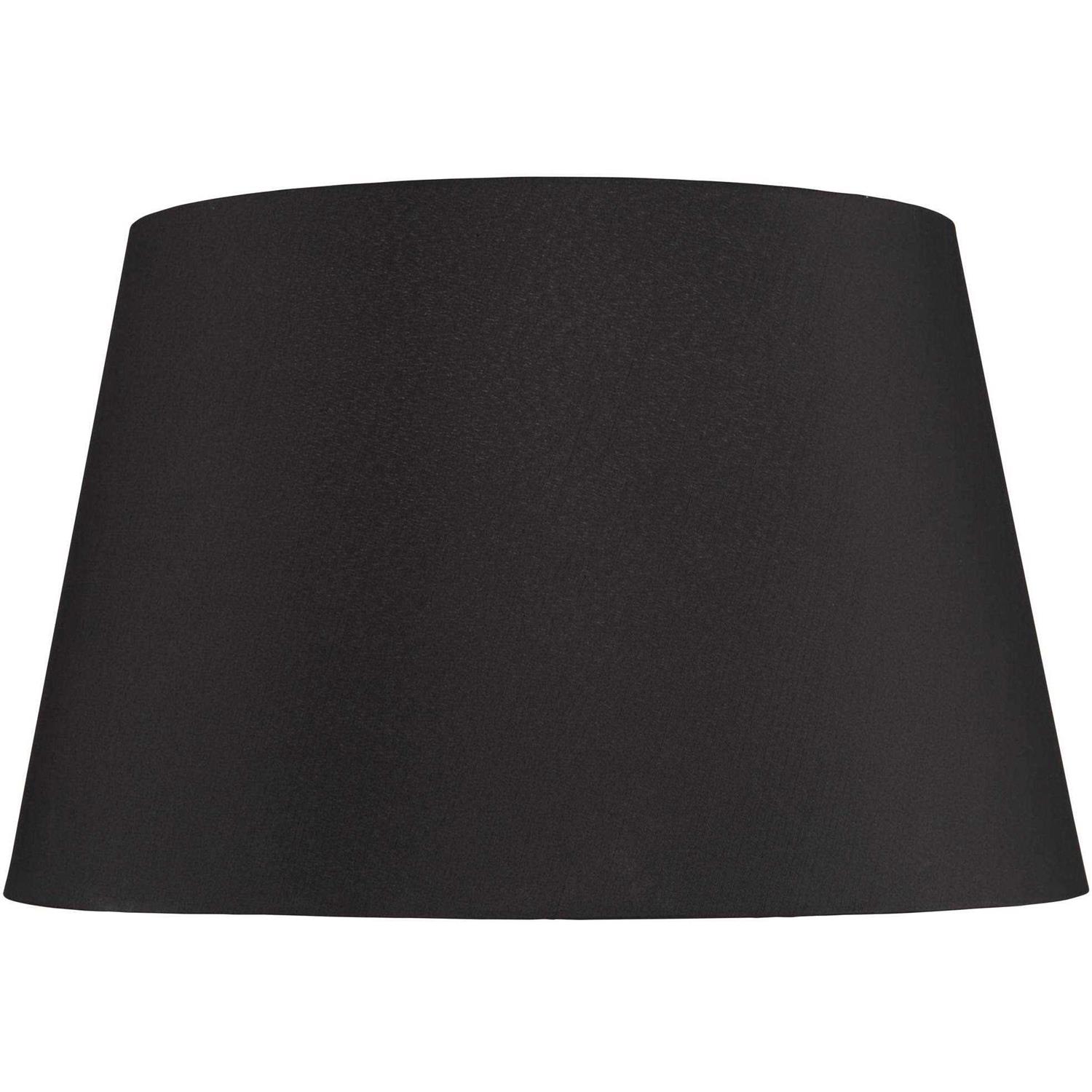 Springcrest Black Faux Silk Large Tapered Drum Lamp Shade Top x Bottom x Slant x High Replacement with Harp and