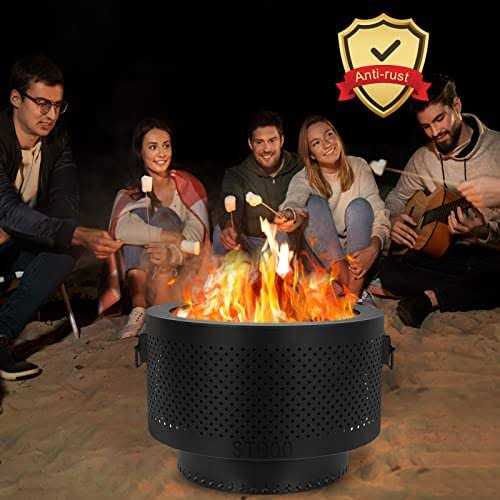 STBoo Smokeless Fire Pits for Outside with Portable Carrying Storage Bag