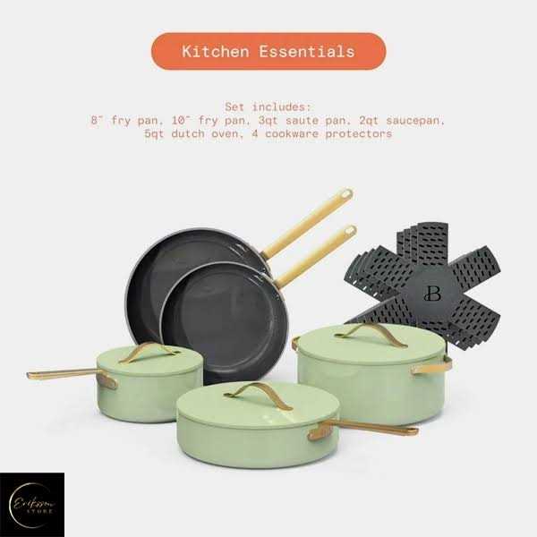 Beautiful 12pc Ceramic Non-Stick Cookware Set