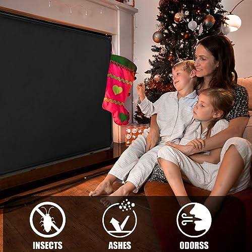 Magnetic Fireplace Cover for Inside Fireplace Stops Heat Loss Fireplace Blanket Draft Stopper for Winter & Summer