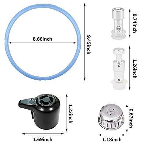 Sealing Ring and Steam Release Handle,Float Valve Replacement Parts with Anti-Block Shield For Instant Pot Duo5,6Quart