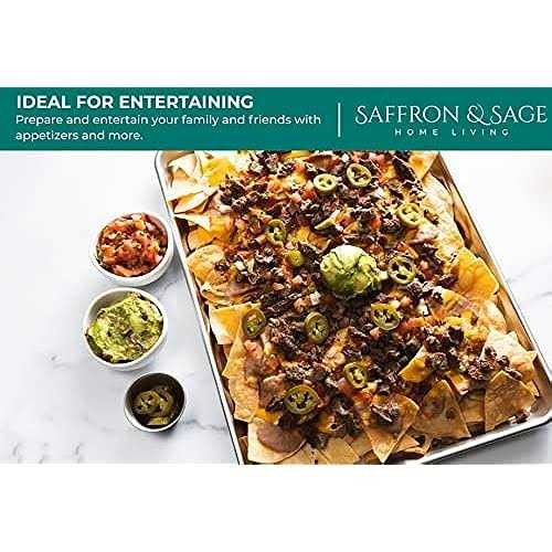 Commercial Quality Cookie Sheet Pan 2 Pack Aluminum Half Sheet Baking Pan by Saffron & Sage Home Living