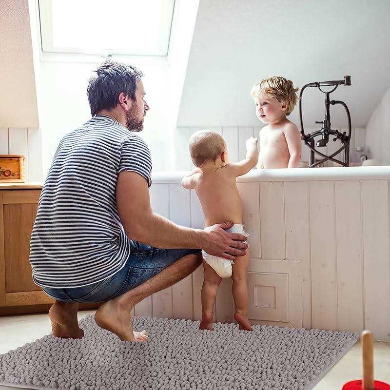 Yimobra Original Luxury Chenille Bath Mat Soft Shaggy Super Absorbent and