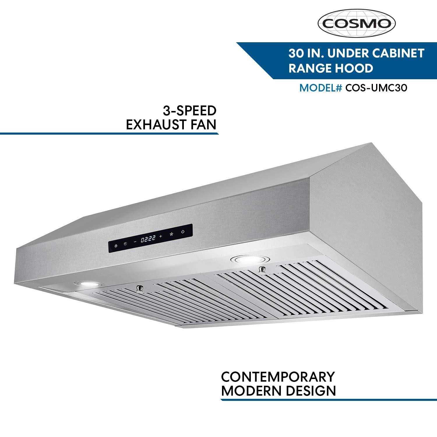 Cosmo UMC30 Ducted Under Cabinet Stainless Steel Range Hood