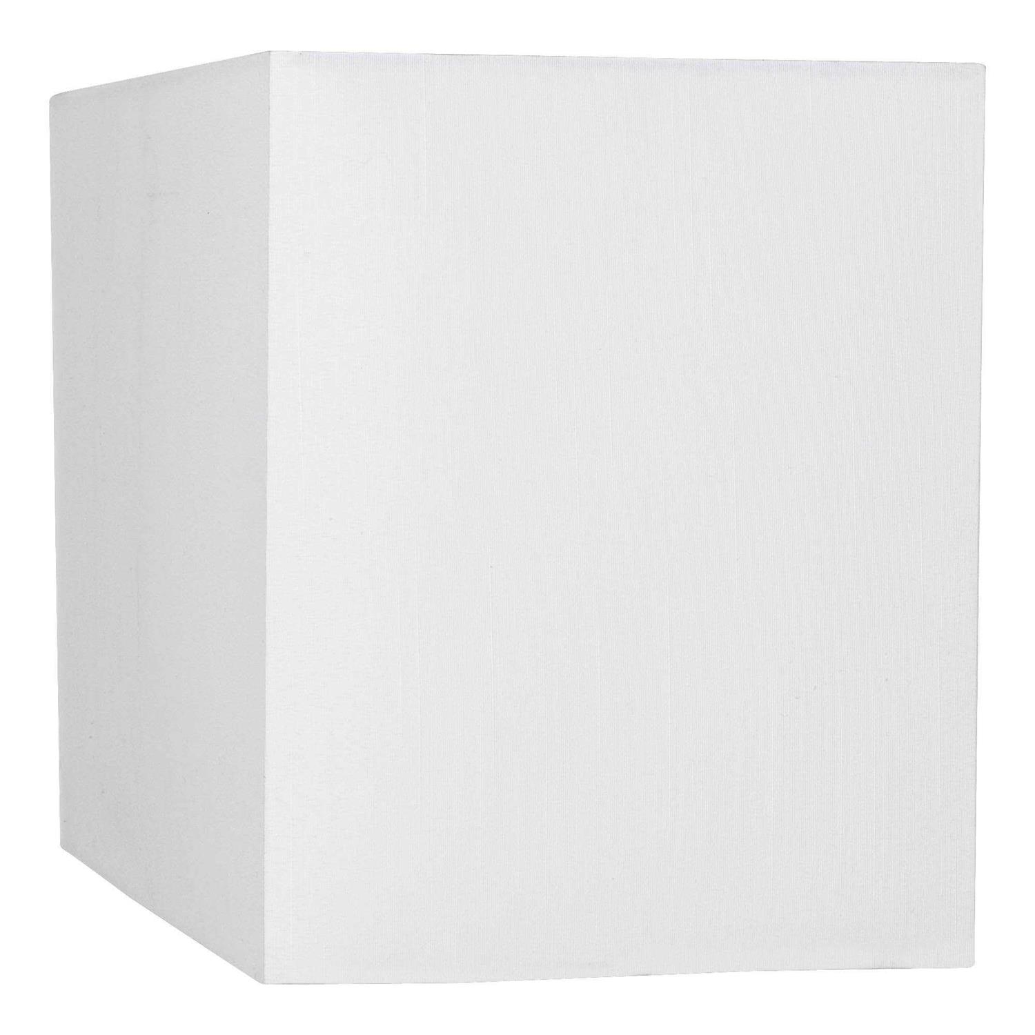 Springcrest Set of 2 White Medium Hardback Rectangular Lamp Shades 16 Wide x 8 Deep x 10 High Replacement with Harp and Finial