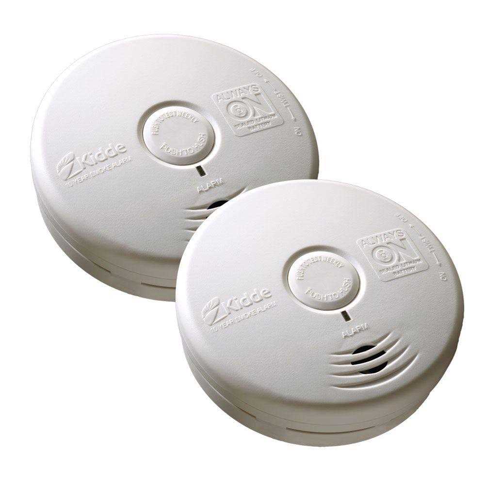 Kidde 10 Year Worry-Free Smoke Detector Lithium Battery Powered with Photoelectric Sensor