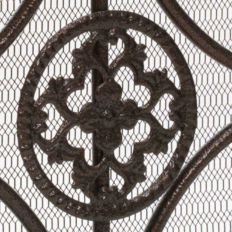 Noble House Wilmington Traditional Iron Metal Fireplace Screen
