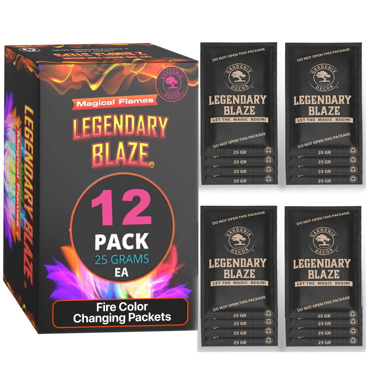 Legendary Blaze Magical Flames Fire Color Changing Packets Fire Pits and Campfire Accessories for All Seasons