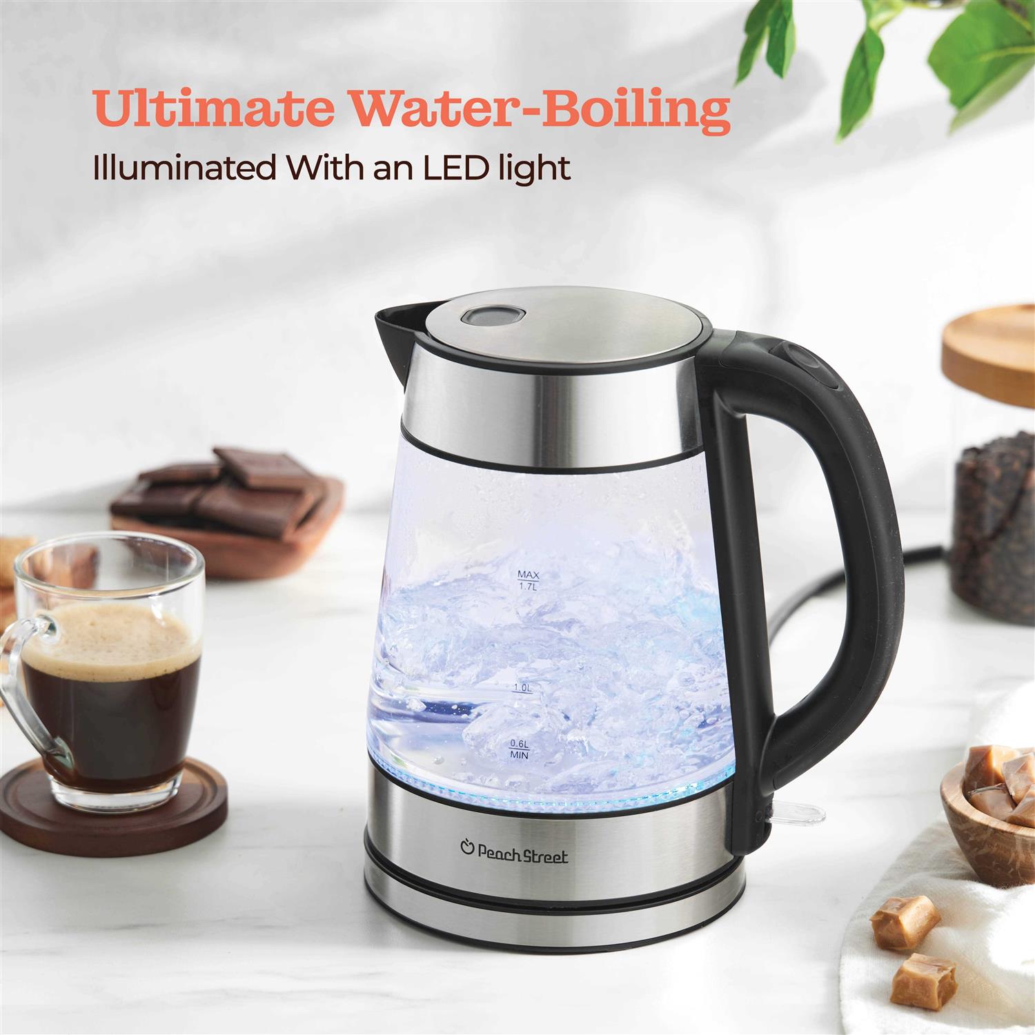 Speed-boil Water Electric Kettle 1.7l 1500w Coffee Tea Kettle Borosilicate Glass