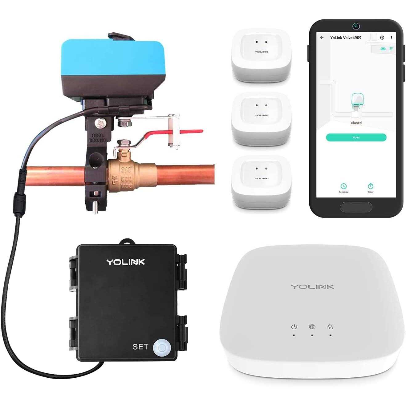 Yolink DIY Automatic Water Leak Detection & Shut-Off Starter Kit