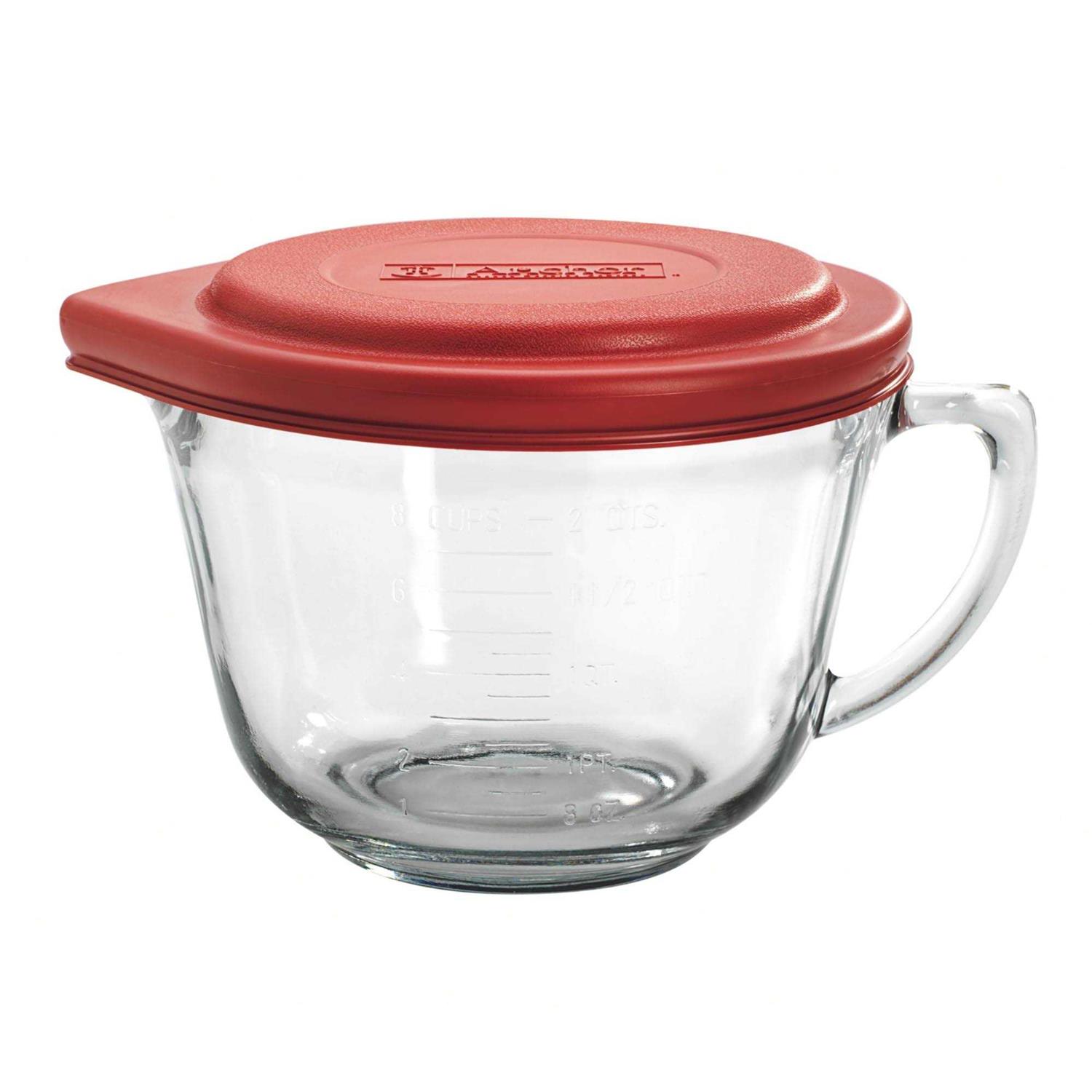 Anchor Hocking Batter Bowl with Red Lid