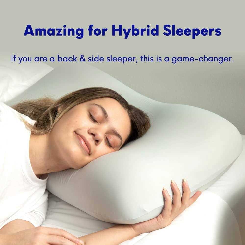 Cushion Lab Deep Sleep Pillow Patented Ergonomic Contour Design for Side & Back