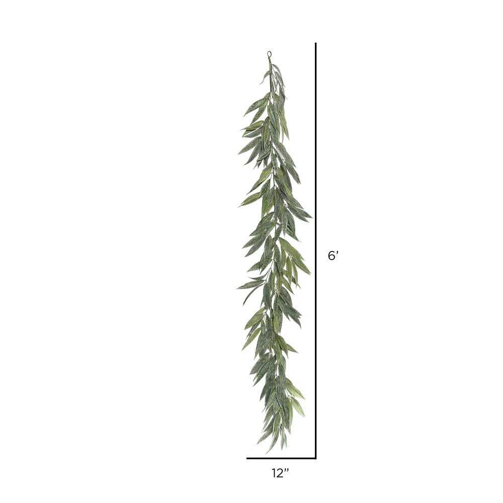 Vickerman 6′ Green Muddy White Willow Garland