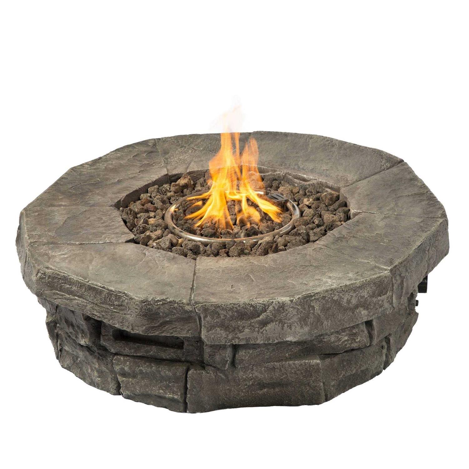 Living Source 36W Stone Propane/Natural Gas Fire Pit Table