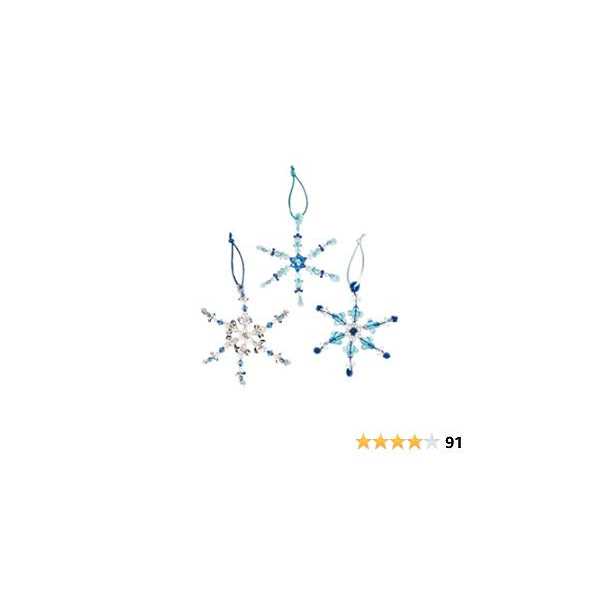 Beaded Snowflake Christmas Ornament Craft Kit Makes 24