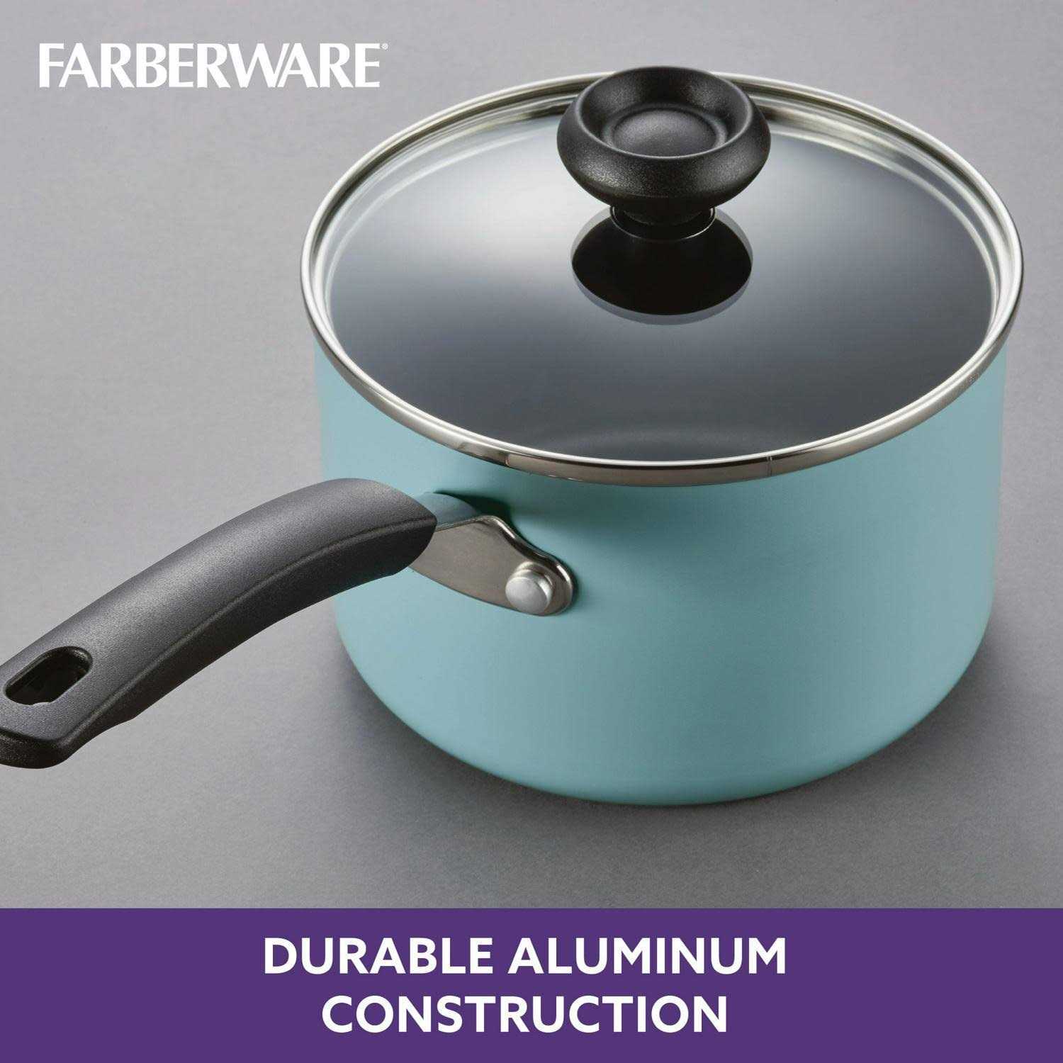 Farberware 20 Pc Easy Clean Aluminum Nonstick Cookware Pots and Pans Set