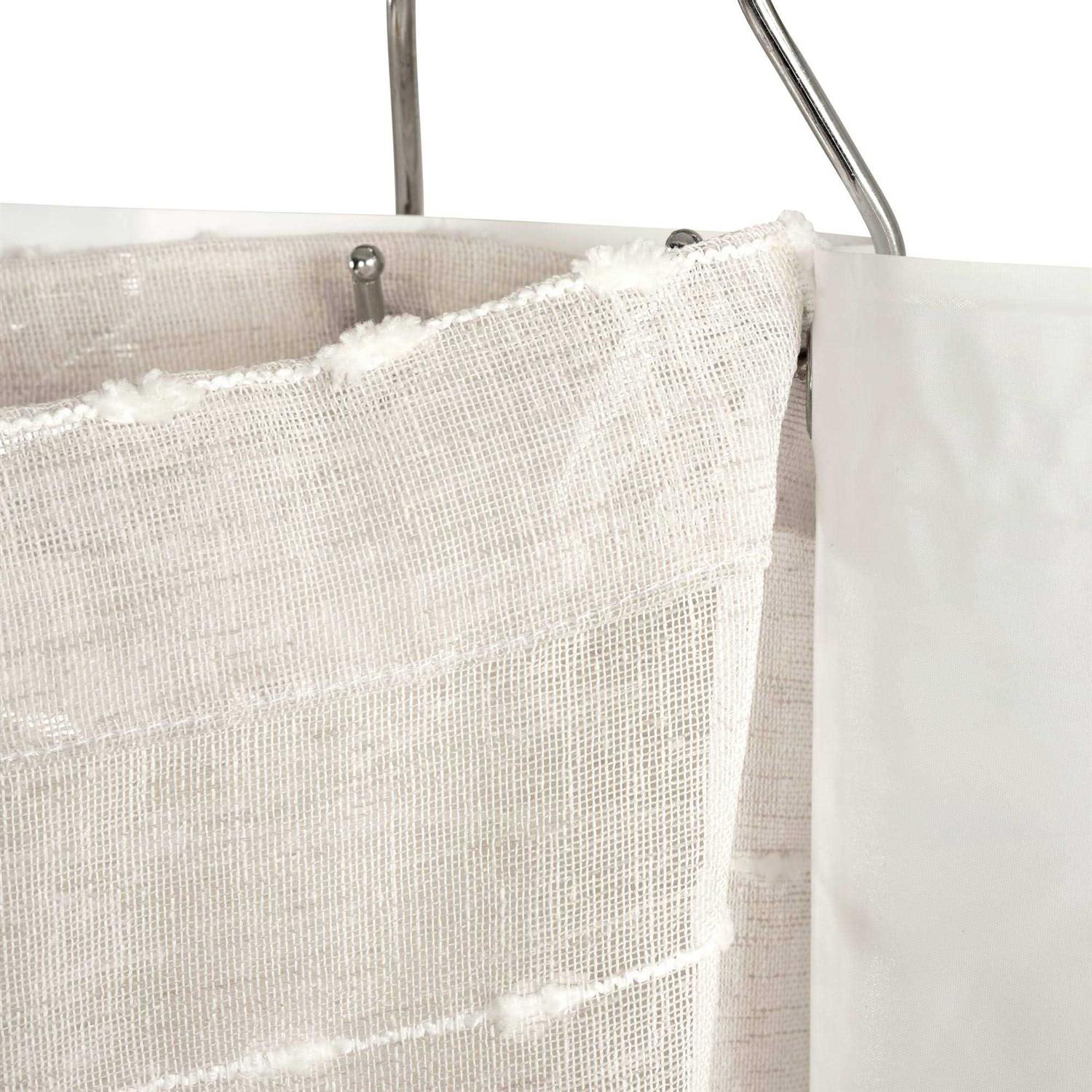 Lush Decor Farmhouse Textured Sheer With Peva Lining Shower Curtain