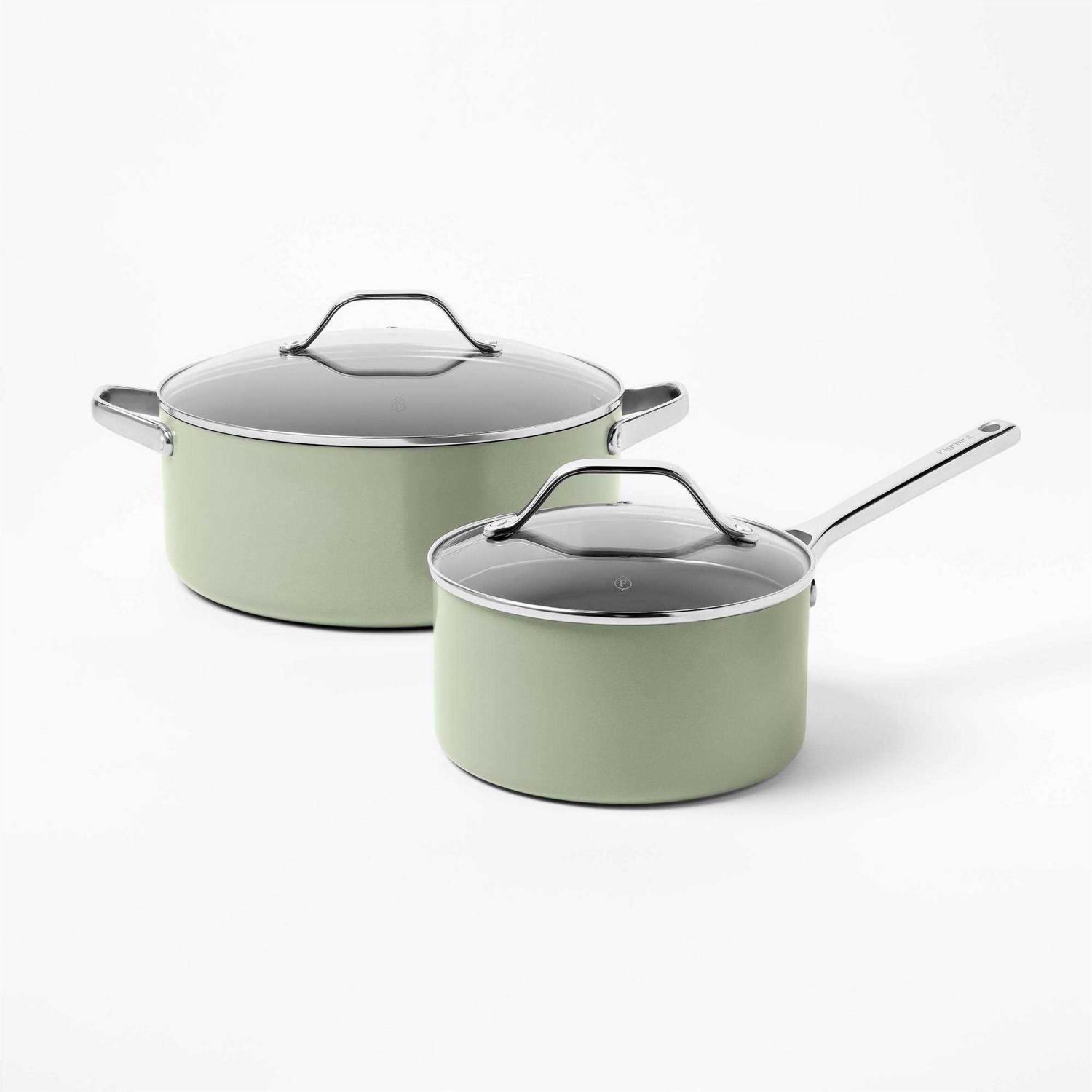 Figmint 7pc Nonstick Ceramic Coated Aluminum Cookware Set