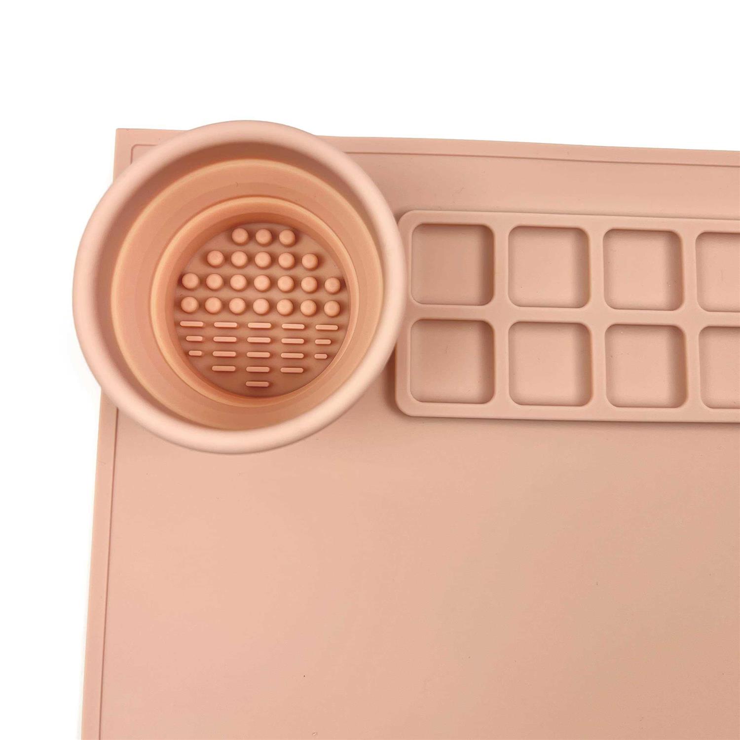 Cheek’s Paper Room-Creator Silicone Craft Mat for Painting and Crafts Large Mat with Collapsible Paint Brush Cleaner for Painting