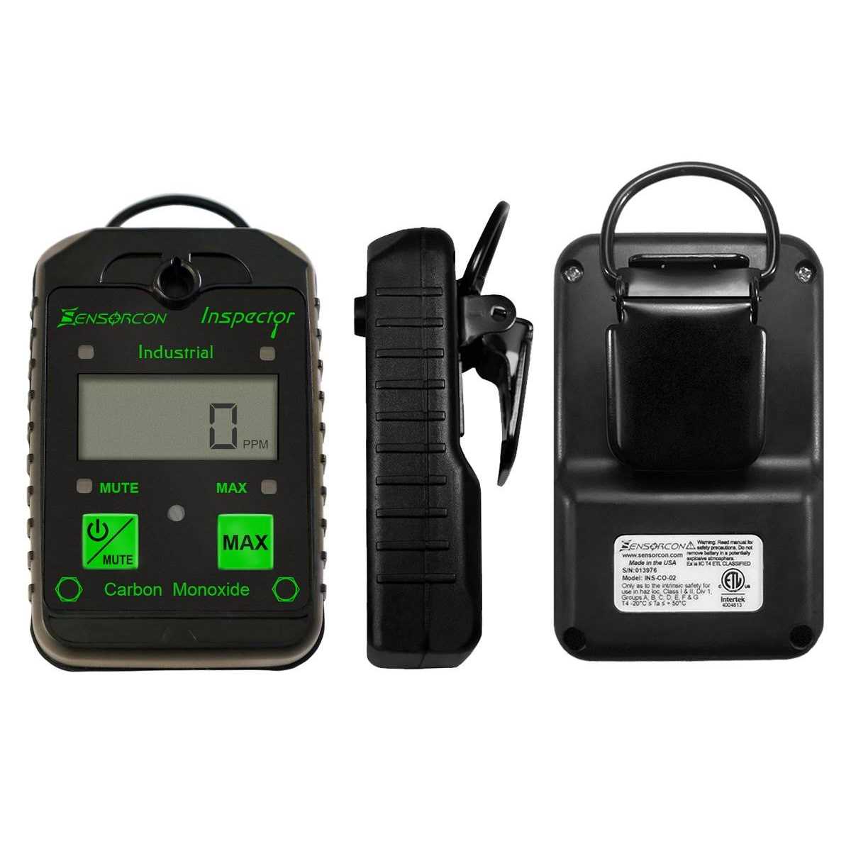 Sensorcon Industrial CO Carbon Monoxide Monitor with Visual, Audible and Vibrating Alerts