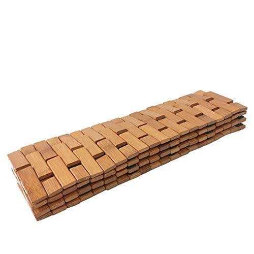 Zpirates Bamboo Bath Mat for Bathroom Wooden Bathmat Sauna Spa Steps Decor and Accessories