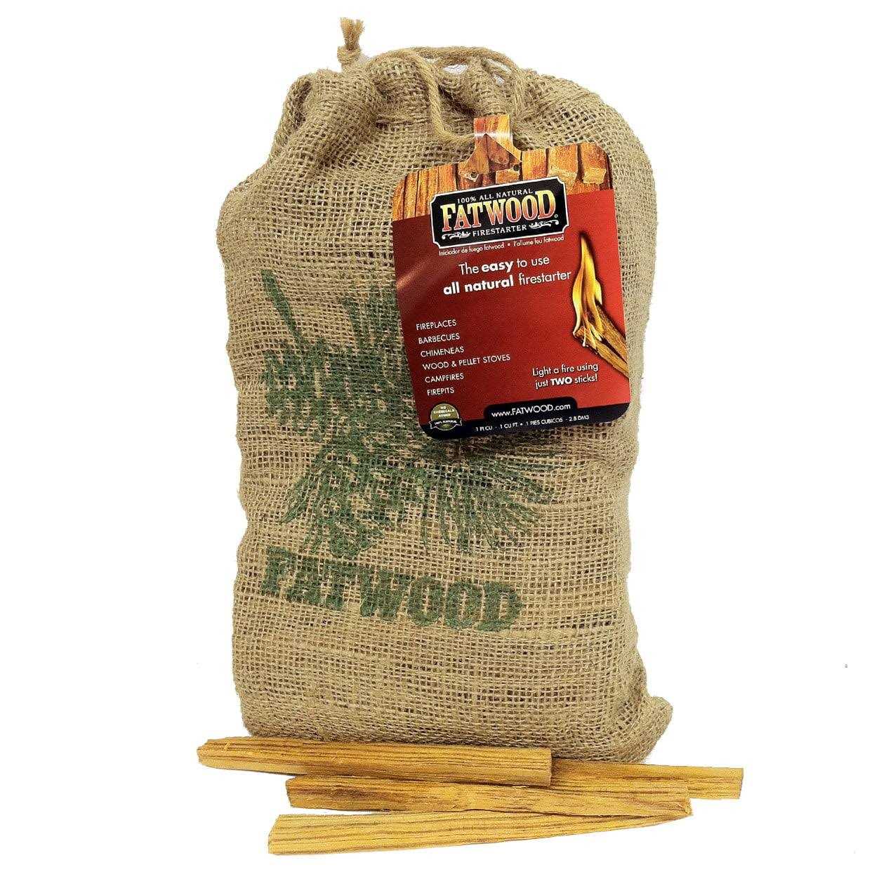 Fatwood Firestarter Burlap Bag
